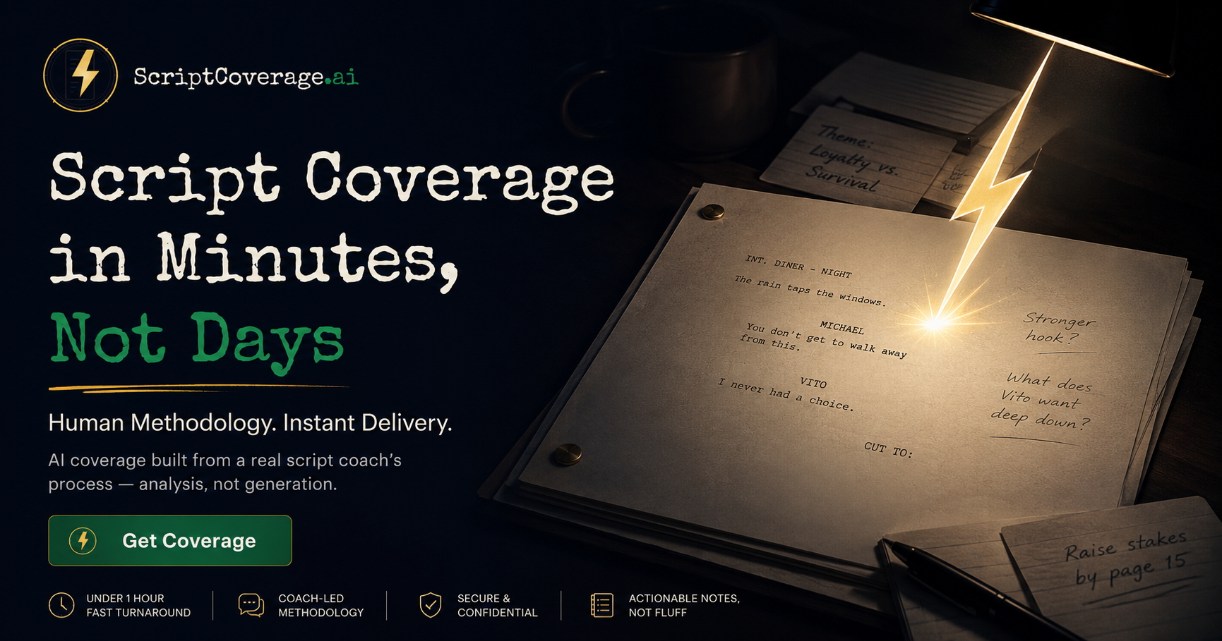 ScriptCoverage.ai — Professional Script Coverage in Minutes